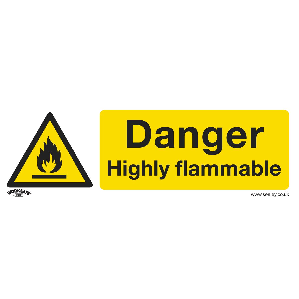 Sealey Safety Sign - Danger Highly Flammable - Rigid Plastic SS45P1