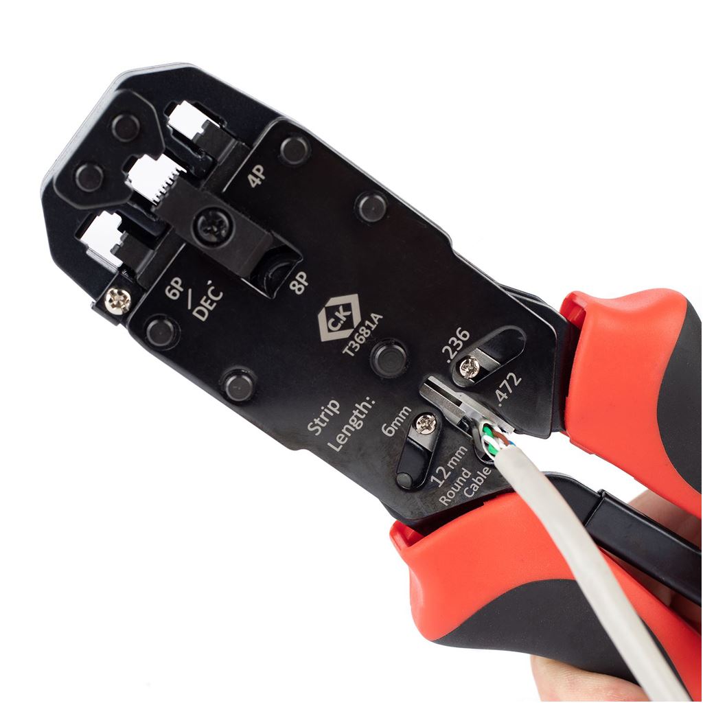 CK Tools Ratchet Crimping Pliers Mod Plug T3681A