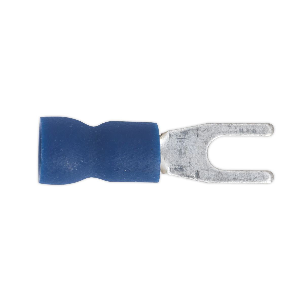 Sealey Easy-Entry Fork Terminal 3.7mm (4BA) Blue Pack of 100 BT13