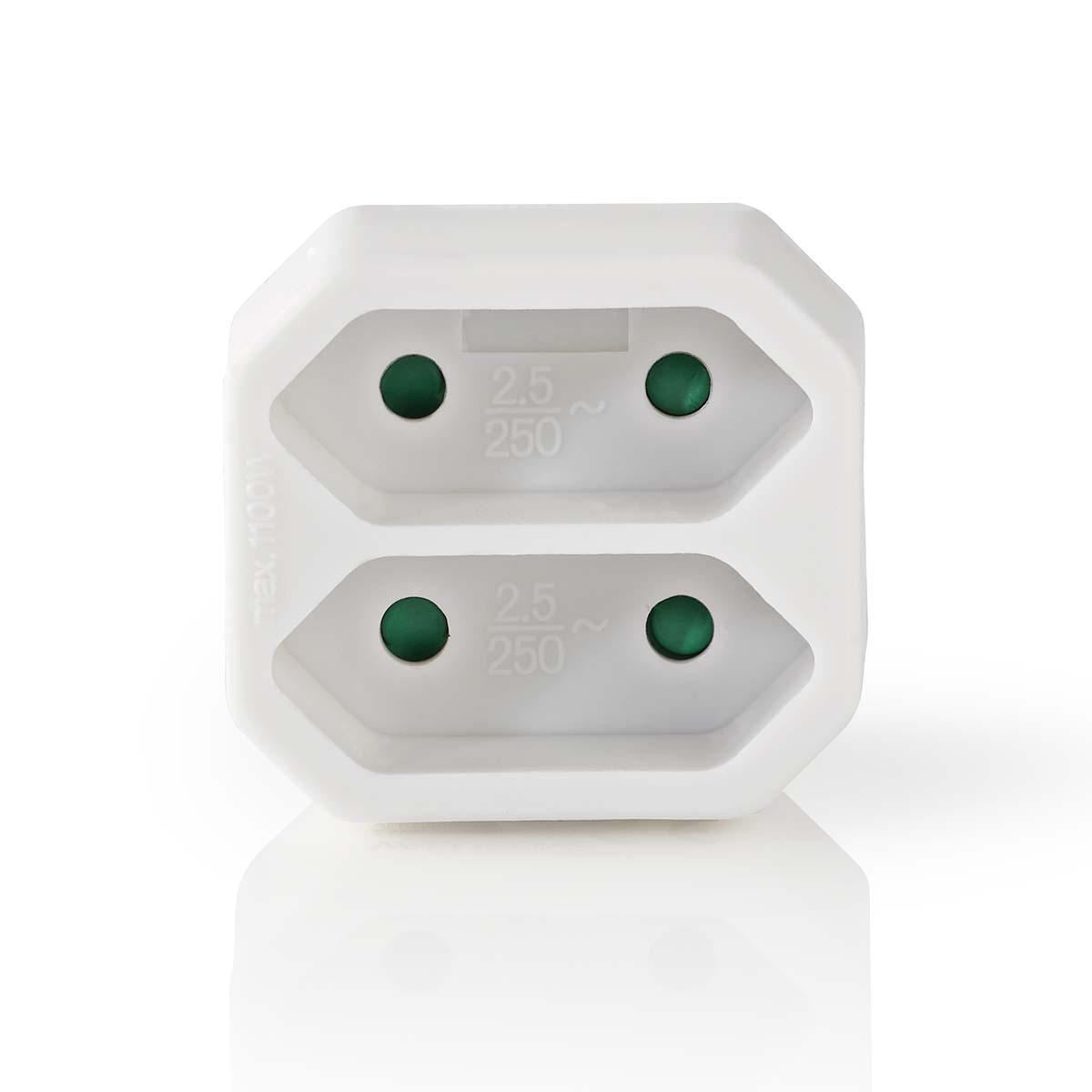 Nedis Power Socket Splitter 2-Way Euro Socket White PSSPL200C1WT