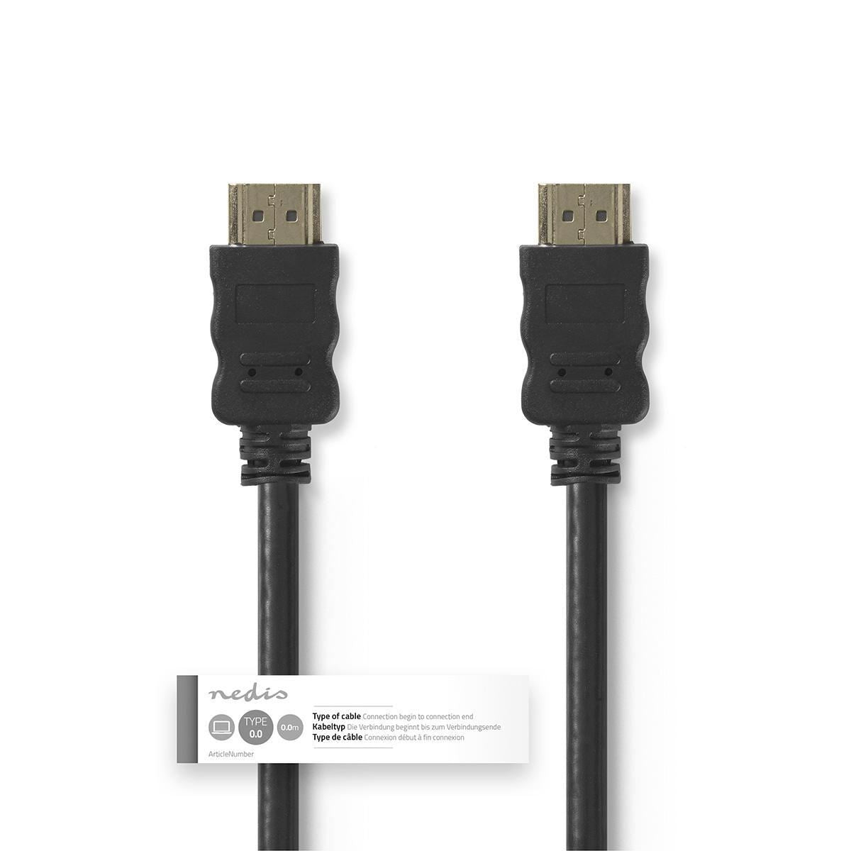 Nedis High Speed HDMI Cable with Ethernet HDMI Connector to HDMI Connector 3m - CVGT34000BK30