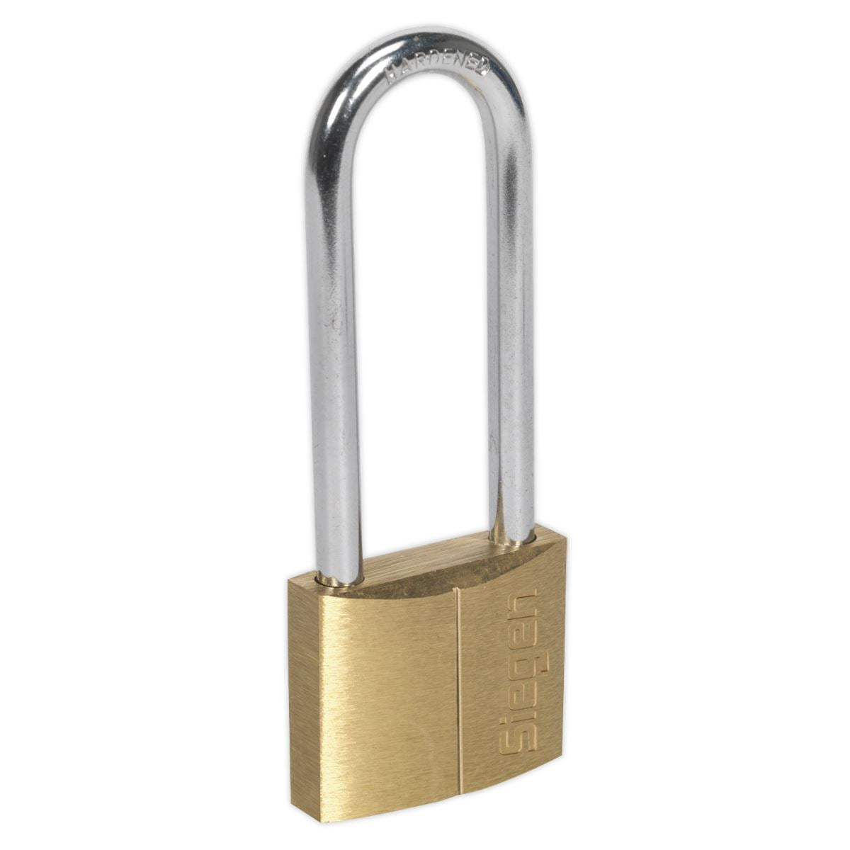 Sealey Brass Body Padlock with Brass Cylinder Long Shackle 40mm S0989