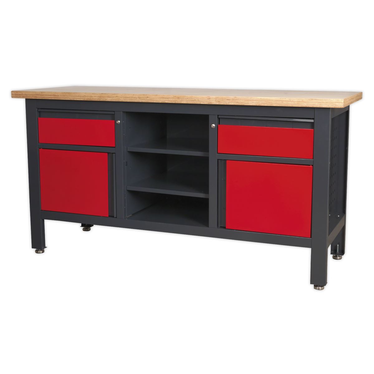 Sealey Workstation with 2 Drawers, 2 Cupboards & Open Storage AP1905A