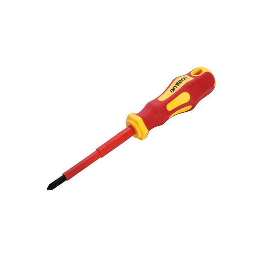 Amtech 80mm Phillips VDE 1000V electrical screwdriver with PH 1 tip - L0655