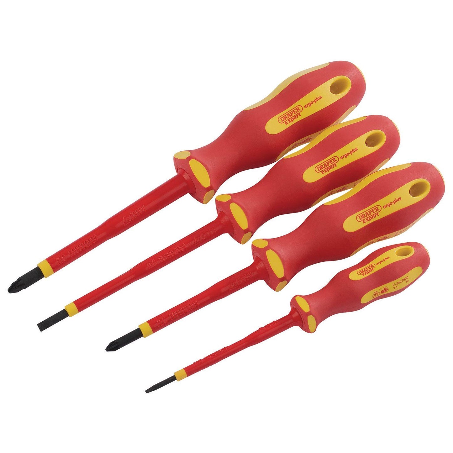 VDE Insulated Screwdriver 4pc Set for Professional Electricians Draper 64693