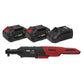 Sealey Cordless Ratchet Wrench 3/8"Sq Drive Kit 20V - 2 Batteries CP20VRWKIT