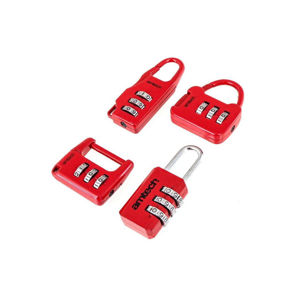 Amtech 4pc Combination Padlock Set - T1153