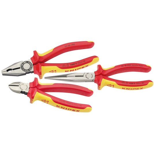Knipex 44948 Electricians Fully Insulated VDE Plier Assembly Pack (3 Piece)