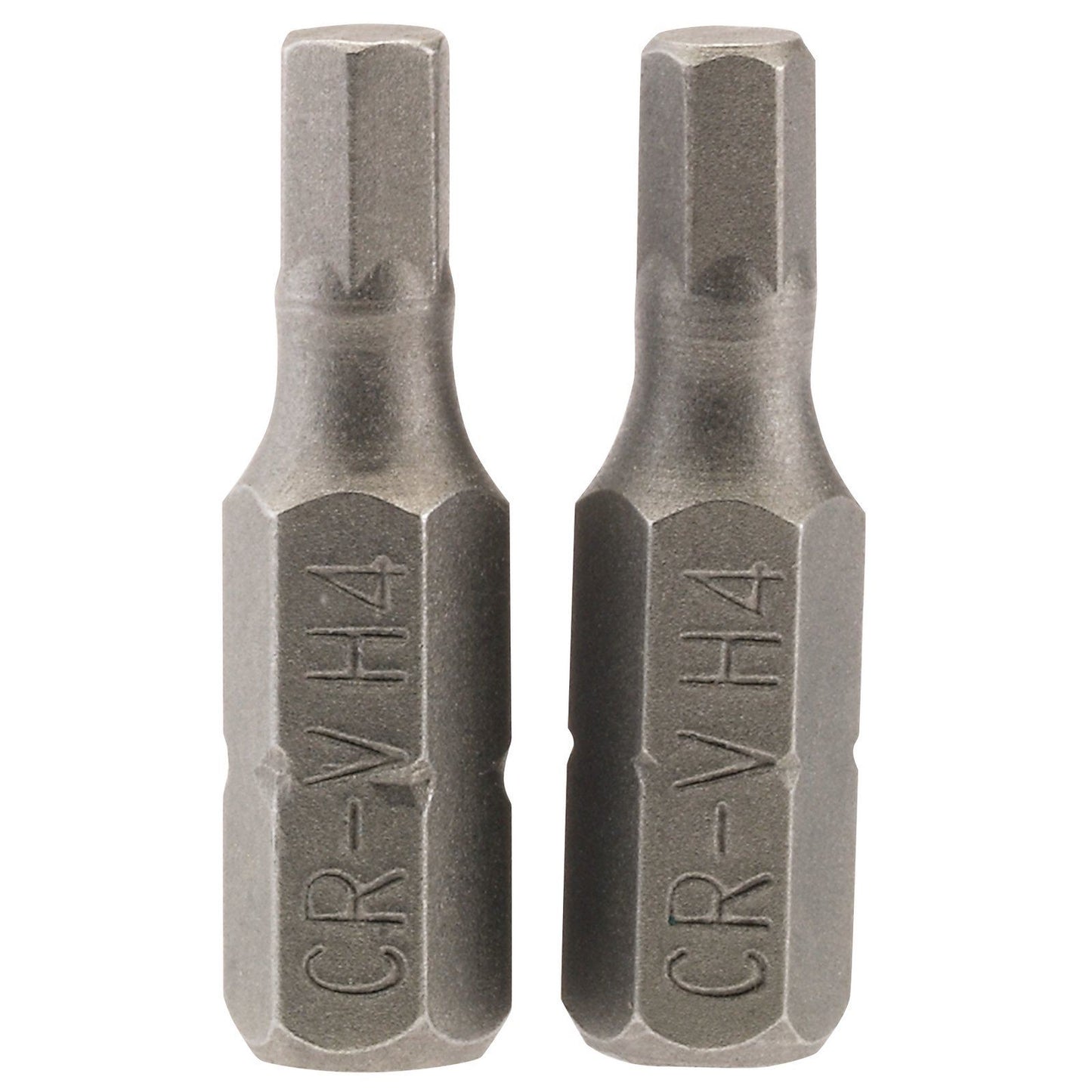 1x Pair Of Draper Chrome Vanadium 4mm 1/4" Hexagonal Insert Bit - 25mm Long - 63982