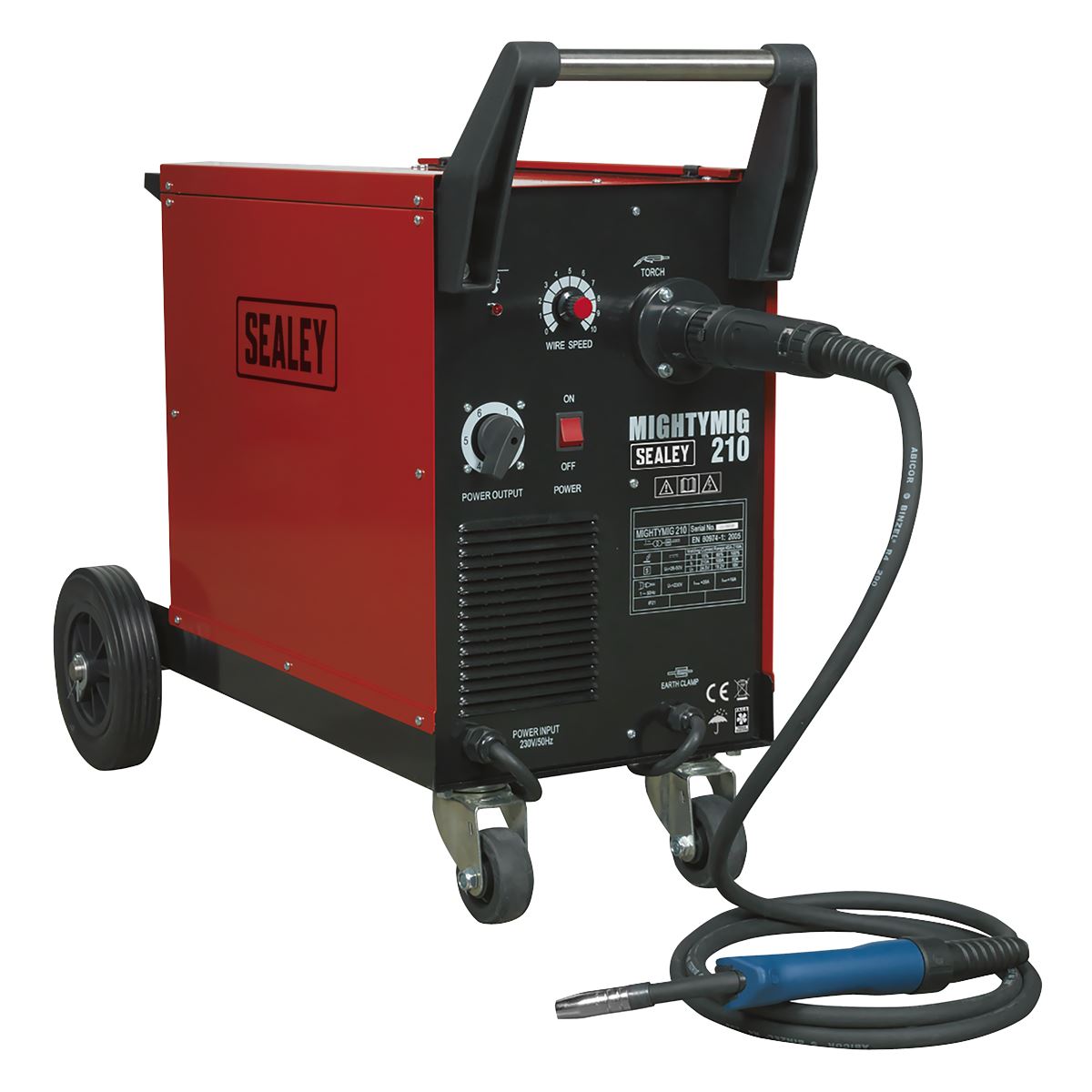 Sealey Professional Gas/No-Gas MIG Welder 210Amp with Euro Torch MIGHTYMIG210