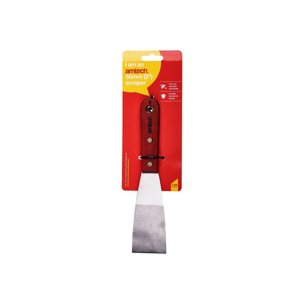 Amtech 2" Heavy Duty Scraper - Wooden Handle - G0750