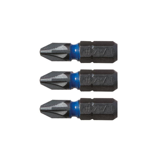 CK Tools Blue Steel Impact Screwdriver Bit 25mm PZ3 Card of 3 T4560 PZ3D