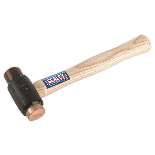Sealey Copper/Rawhide Faced Hammer 1.5lb Hickory Shaft CRF15