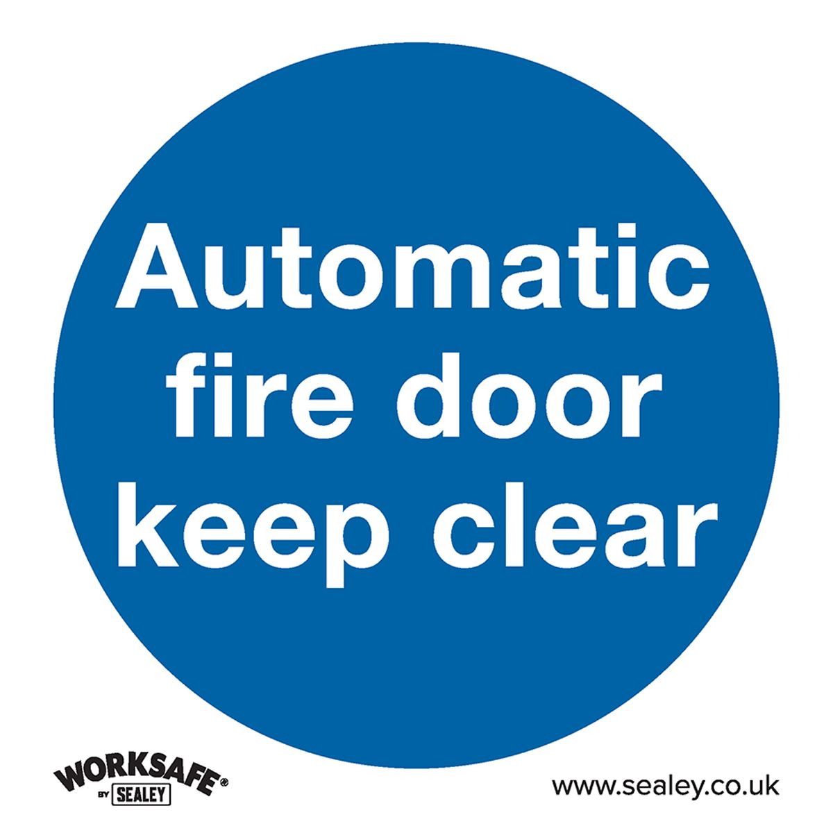 Sealey Safety Sign-Automatic Fire Door Keep Clear-Self-Adhes.-Pk10 SS3V10