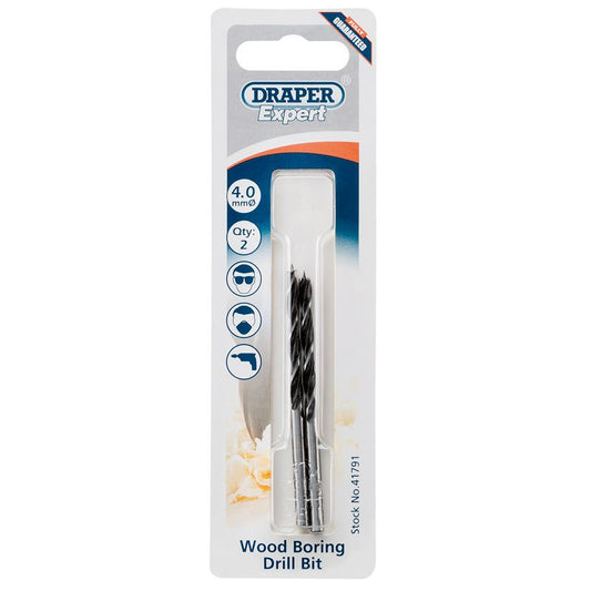 Draper Wood Drill Bit, 4mm (Pack of 2) - 41791