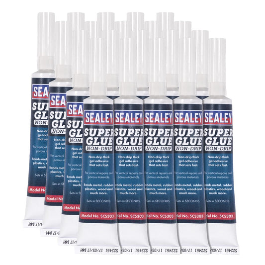 Sealey Super Glue Non-Drip Gel 20g Pack of 20 SCS303