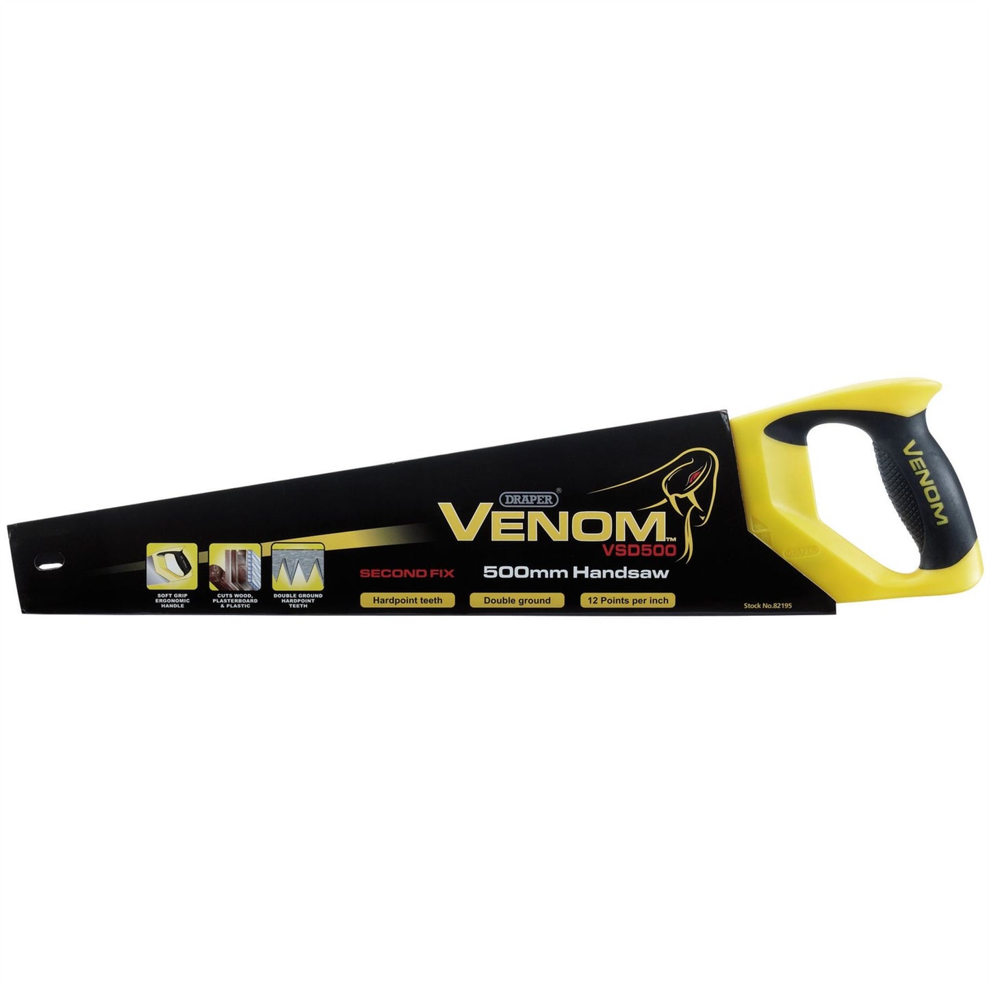 Draper 82195 Second Fix Draper Venom Double Ground 500mm Handsaw