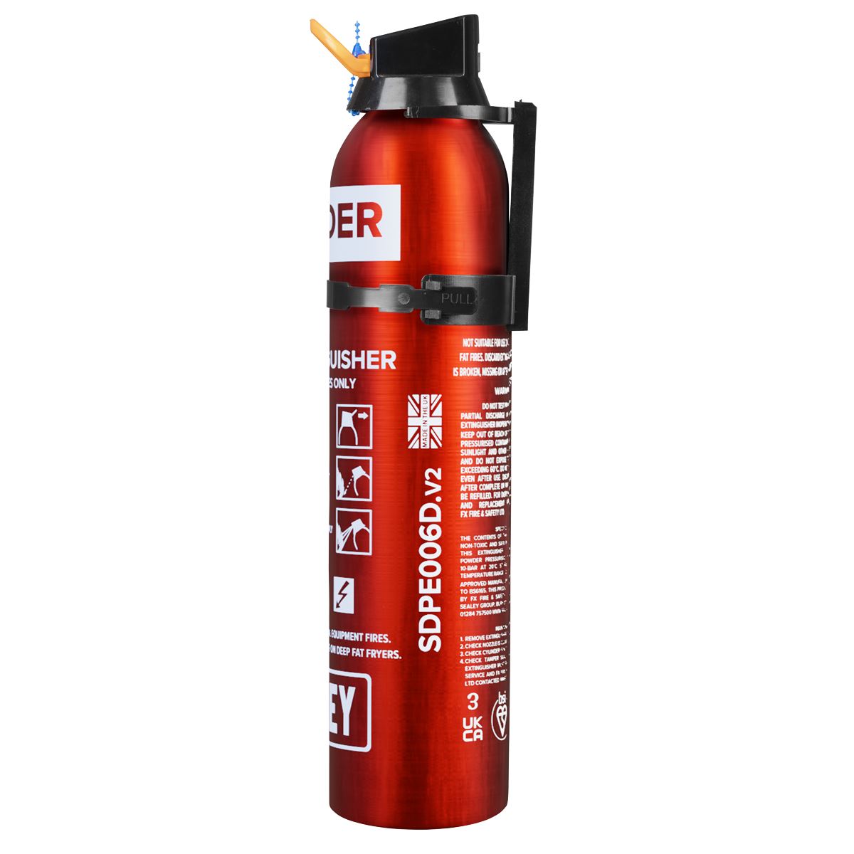 Sealey Fire Extinguisher 0.6kg Dry Powder - Disposable SDPE006D