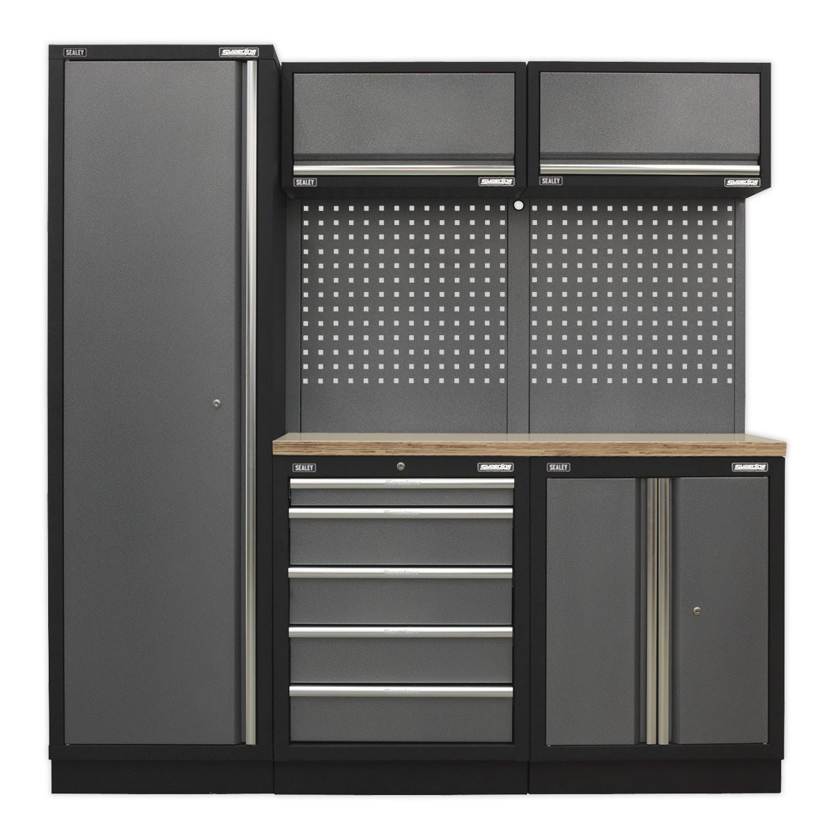 Sealey Superline Pro 2.0m Storage System - Wood Worktop APMSSTACK02W