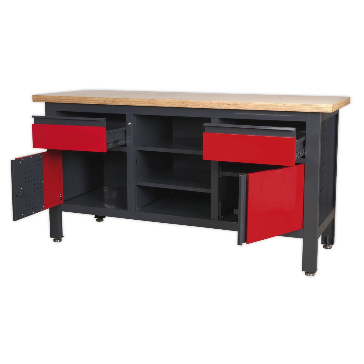 Sealey Workstation with 2 Drawers, 2 Cupboards & Open Storage AP1905A