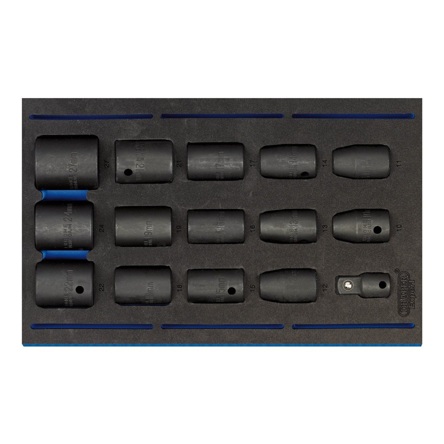 Draper 1/2&quot; Sq. Dr. Impact Socket Set in 1/4 Drawer EVA Insert Tray (15 - 63415