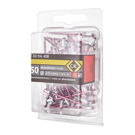 CK Tools Pop Rivets Aluminium 3.15x6mm Box Of 50 T3819A 408