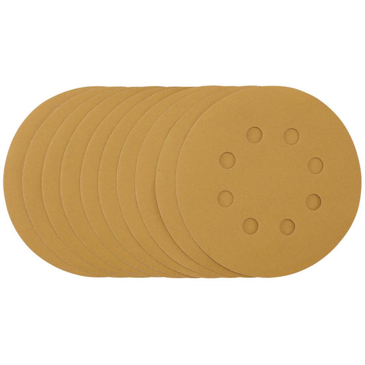 Draper Gold Sanding Discs with Hook & Loop, 125mm, 400 Grit (Pack of 10) - 59856