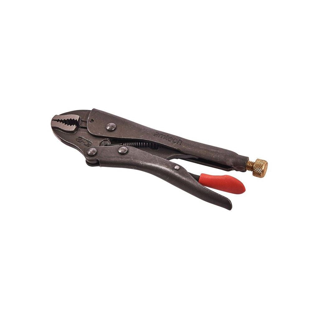 Amtech 7" Curved Jaw Steel Self Locking Grip Plier Plumbing Quick Release - C1510