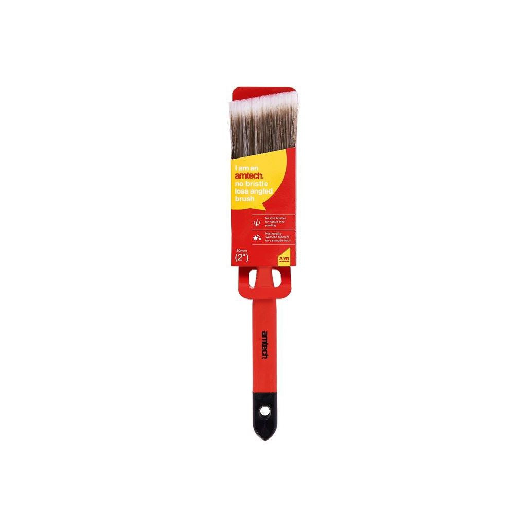 Amtech 50mm 2" No Bristle Loss Angled Paint Brush Soft Handle Decorator/Painter - G4405