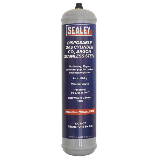 Sealey Gas Cylinder Disposable Carbon Dioxide/Argon 60L MIG/MIX/100