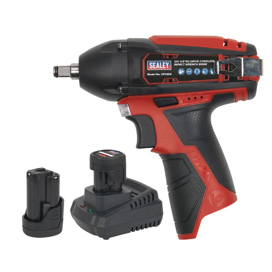 Sealey Impact Wrench Kit 3/8"Sq Drive 12V Lithium-ion - 2 Batteries CP1204KIT