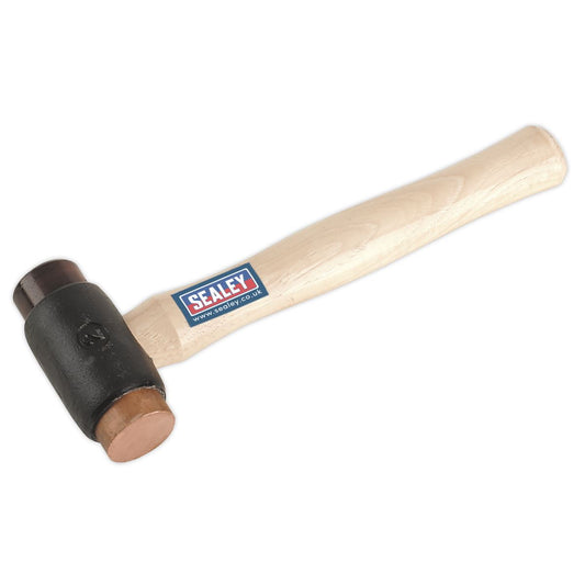 Sealey Copper/Rawhide Faced Hammer 2.25lb Hickory Shaft CRF25