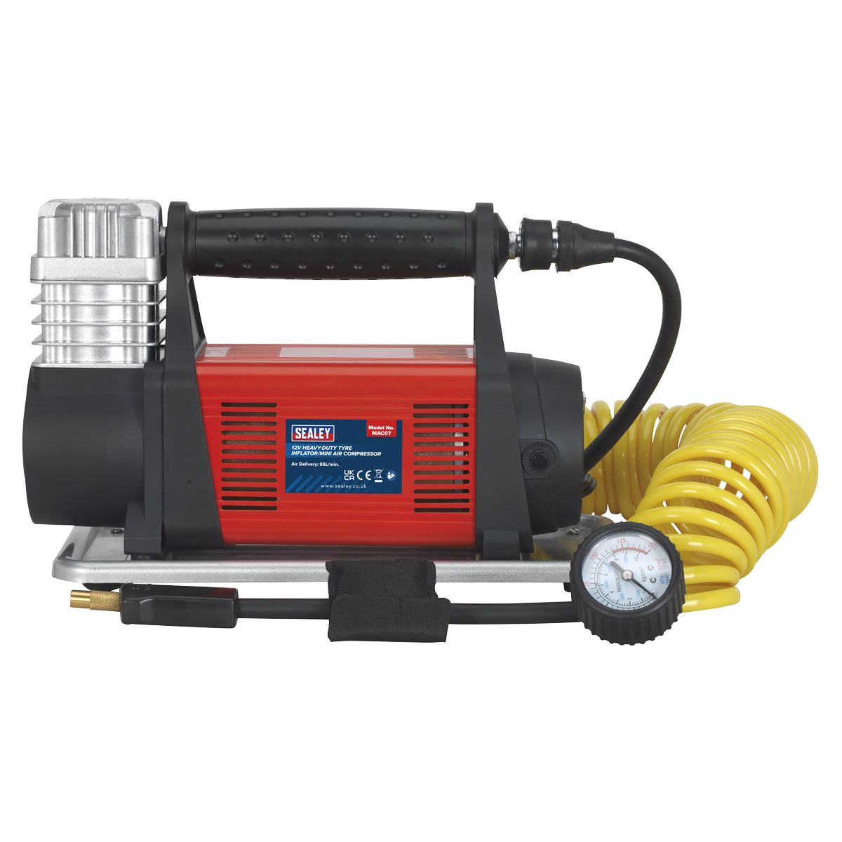 Sealey Tyre Inflator/Mini Air Compressor 12V Heavy-Duty MAC07