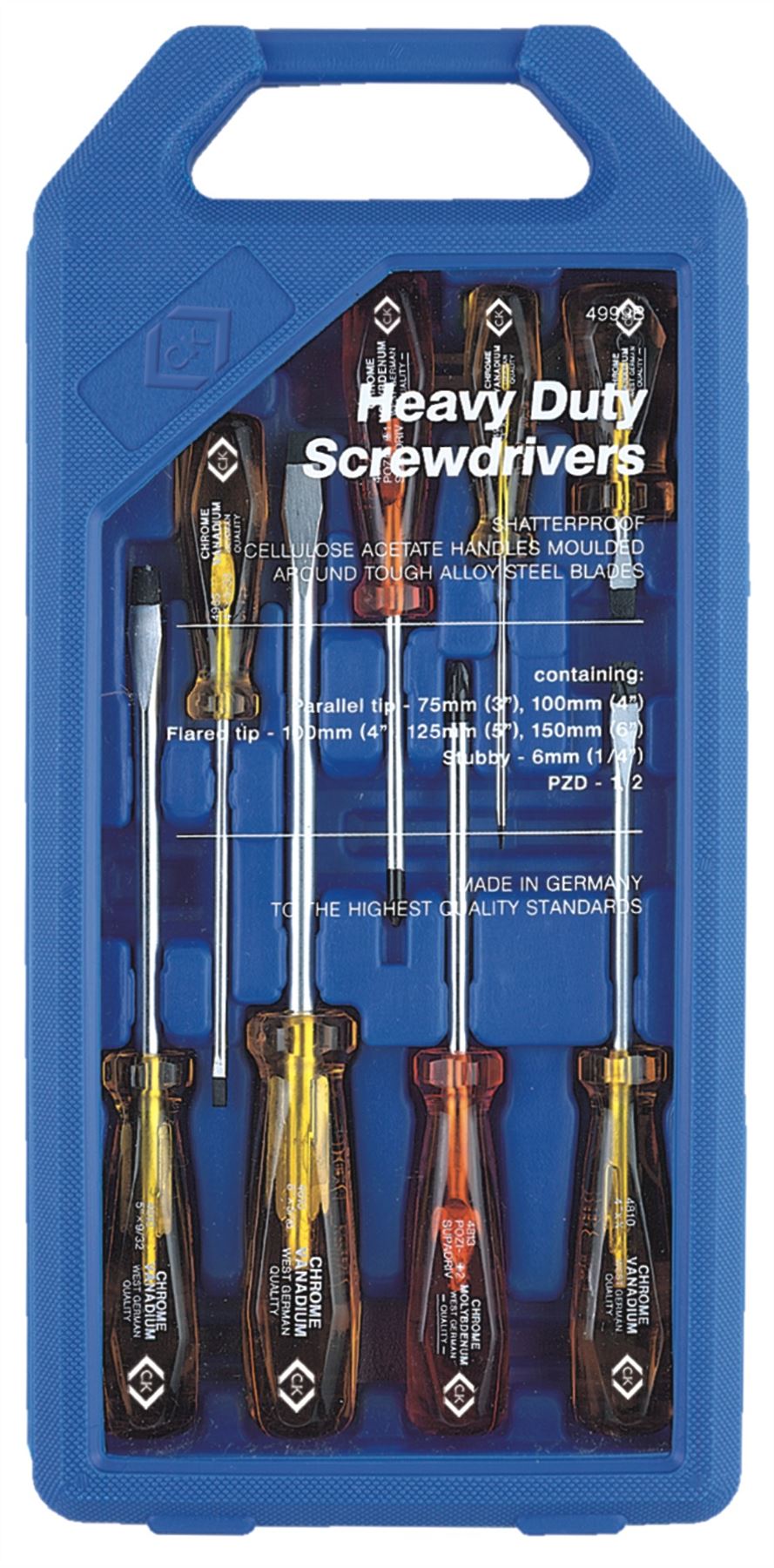 CK Tools HDClassic Screwdriver Slotted & PZD Set Of 8 T4999B