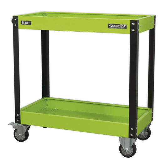 Sealey Workshop Trolley 2-Level Heavy-Duty - Hi-Vis Green CX109HV