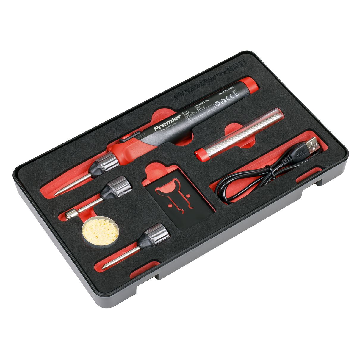 Sealey Lithium-ion Rechargeable Soldering Iron Kit 30W SDL11