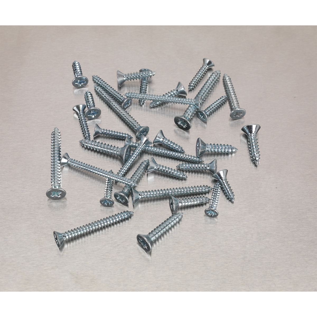 Sealey Self Tapping Screw Asstmt 600pc Countersunk Pozi Zinc AB065STCP