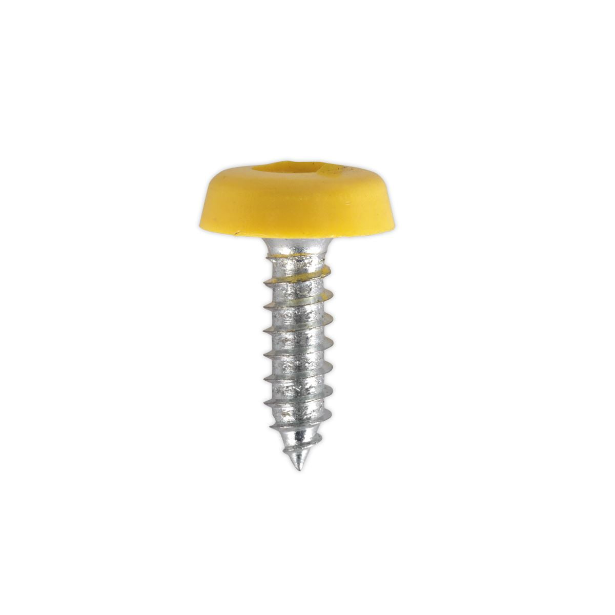 Sealey Numberplate Screw Plastic Head 4.8 x 18mm Yellow Pk of 50 PTNP2