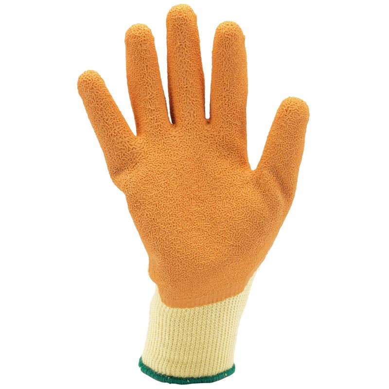 Draper Orange Heavy Duty Latex Coated Work Gloves - Large - For Protection/Grip - 82721