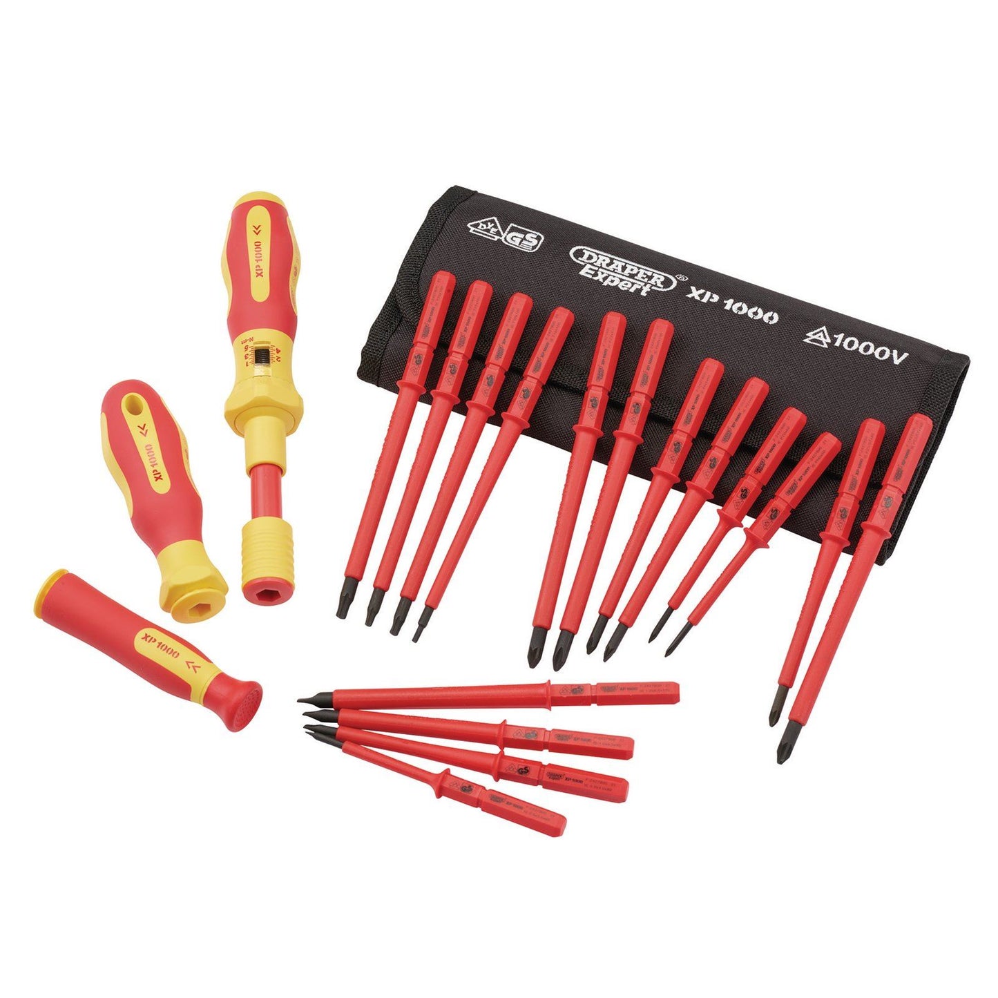 Draper Expert Interchangeable VDE Torque Electricians Screwdriver Set 19 Piece - 81762