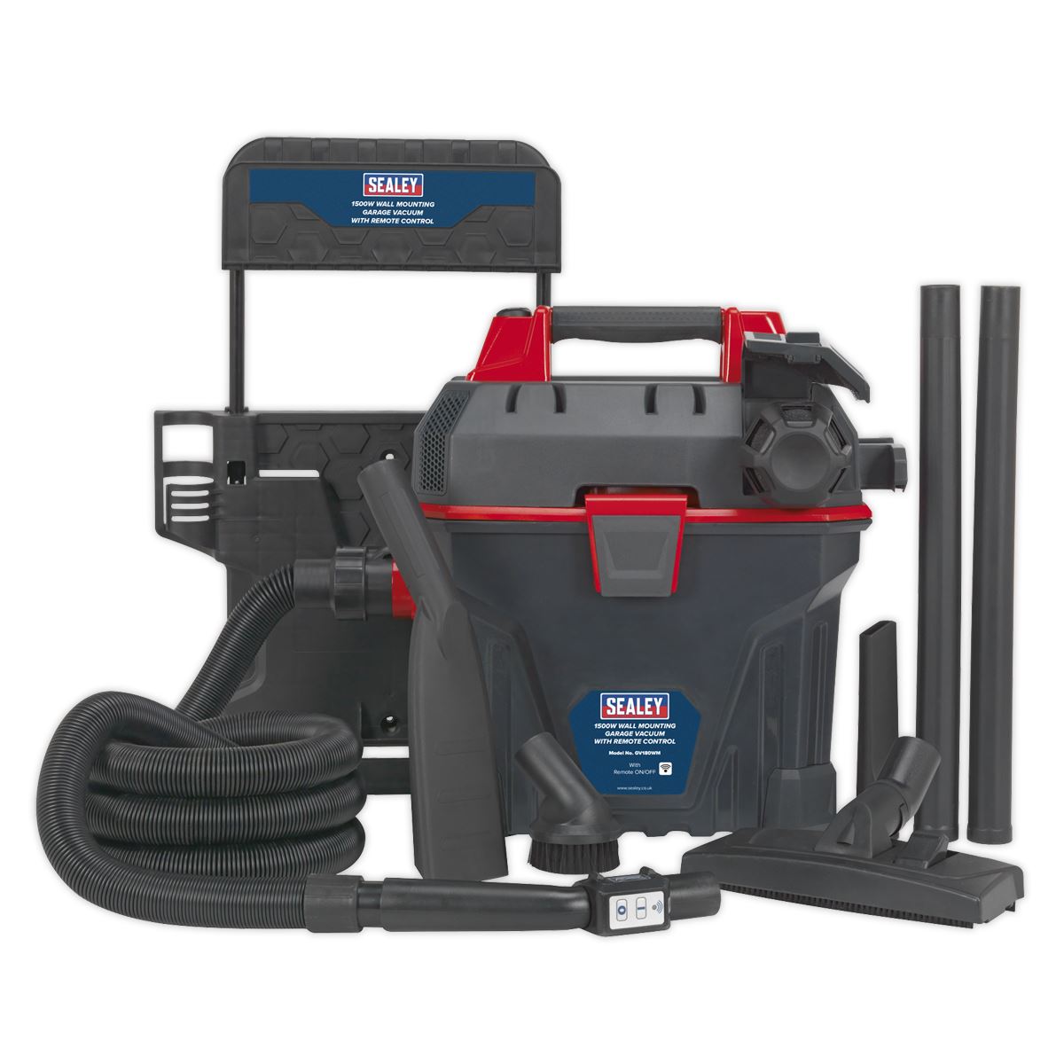 Sealey Garage Vacuum 1500W with Remote Control - Wall Mounting GV180WM