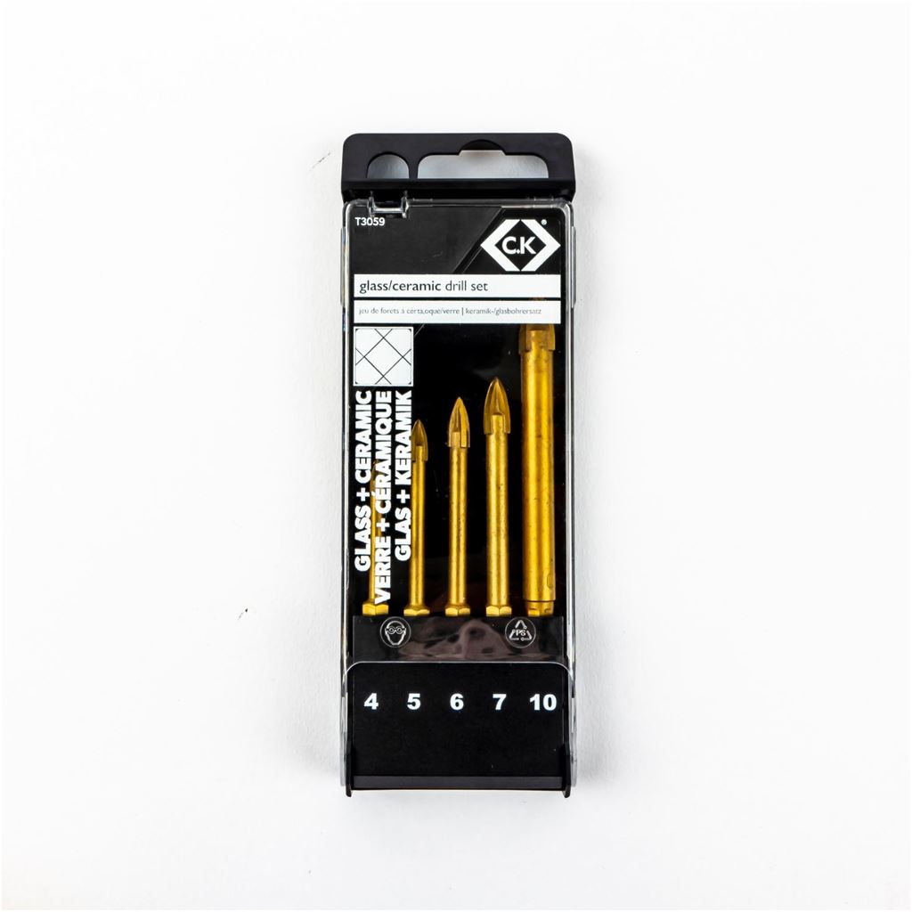 CK Tools Glass/Tile TCT Drill Bit Set of 5 T3059