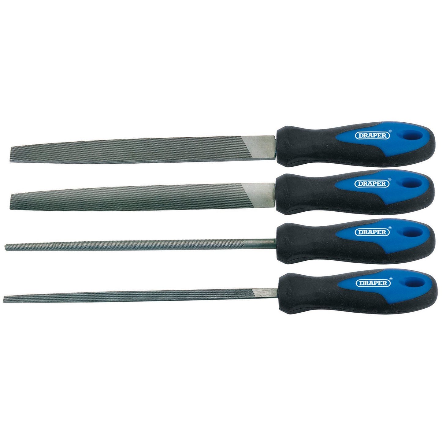 Draper Soft Grip Engineer's File Set, 200mm (4 Piece) - 44962