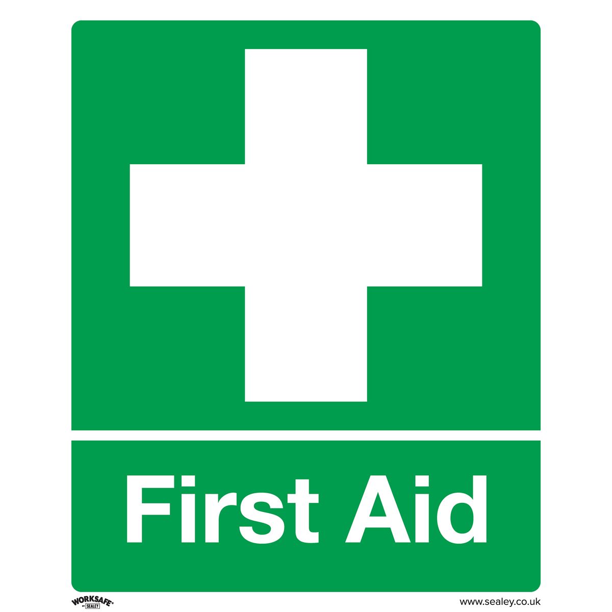 Sealey Safety Sign - First Aid - Self-Adhesive Vinyl - Pack of 10 SS26V10