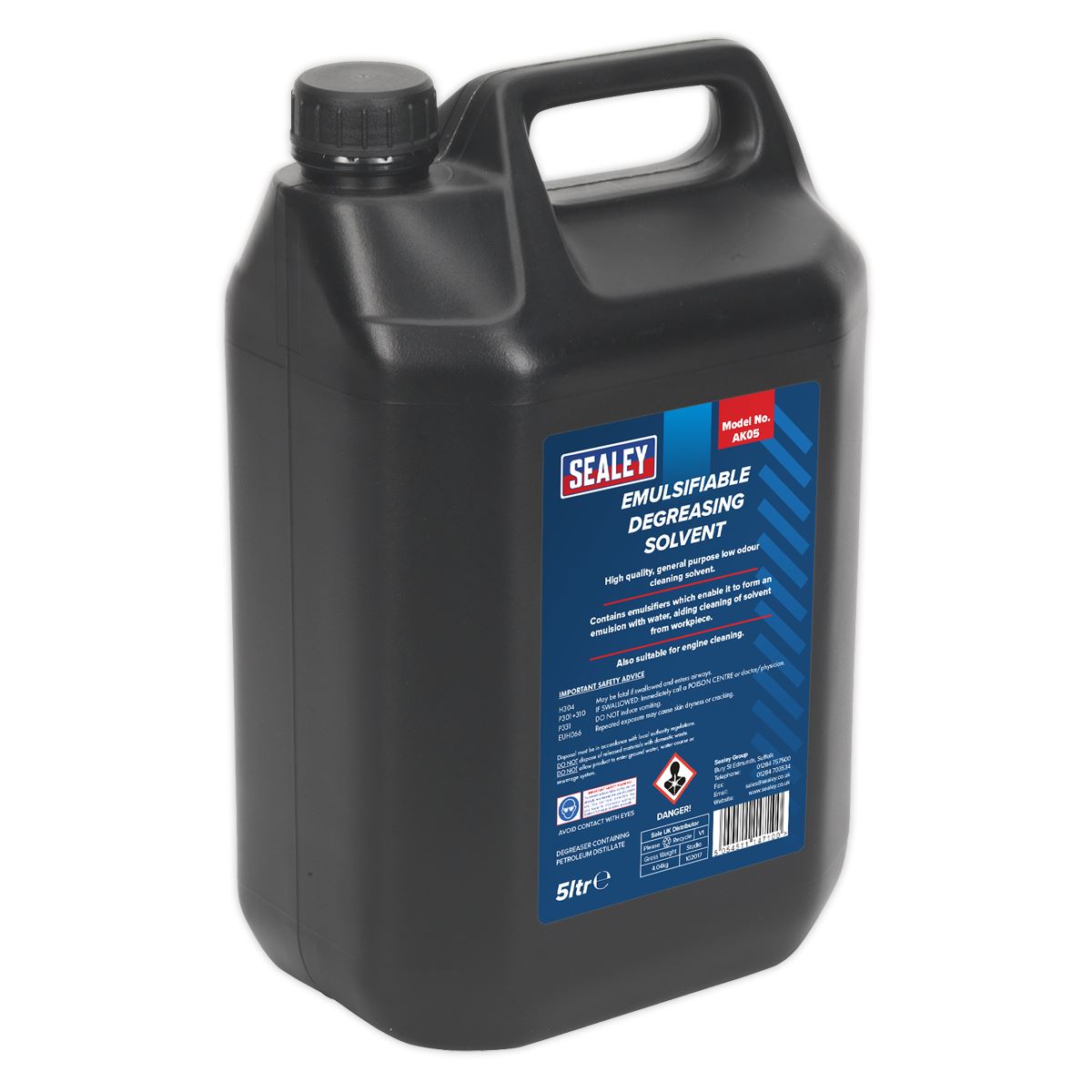 Sealey Degreasing Solvent Emulsifiable 5L AK05