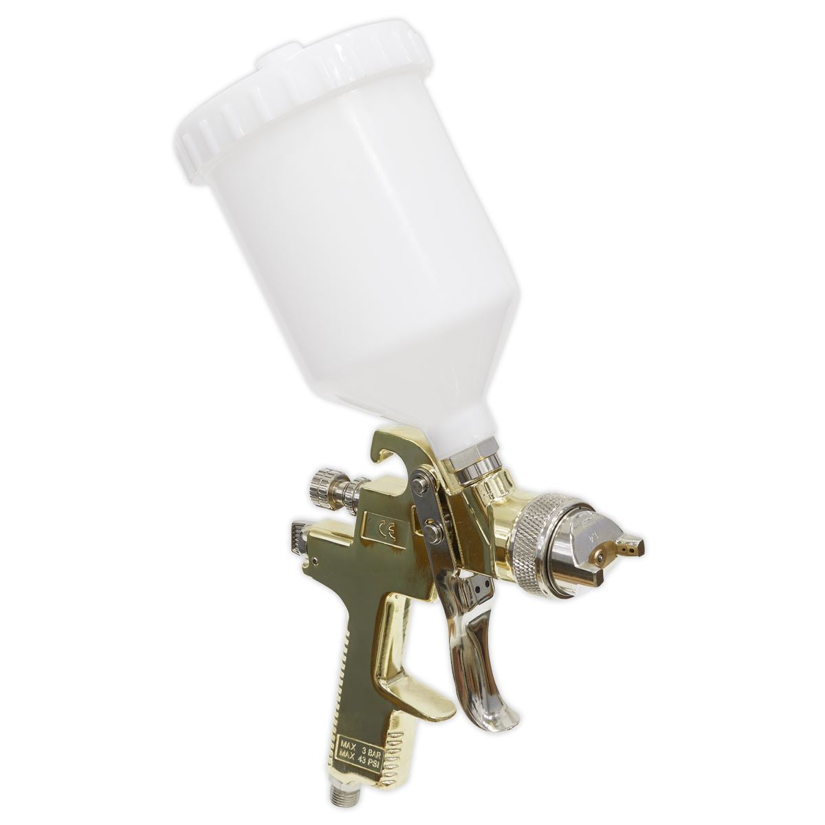 Sealey Gravity Feed Spray Gun 1.4mm Set-Up Gold Series S701G