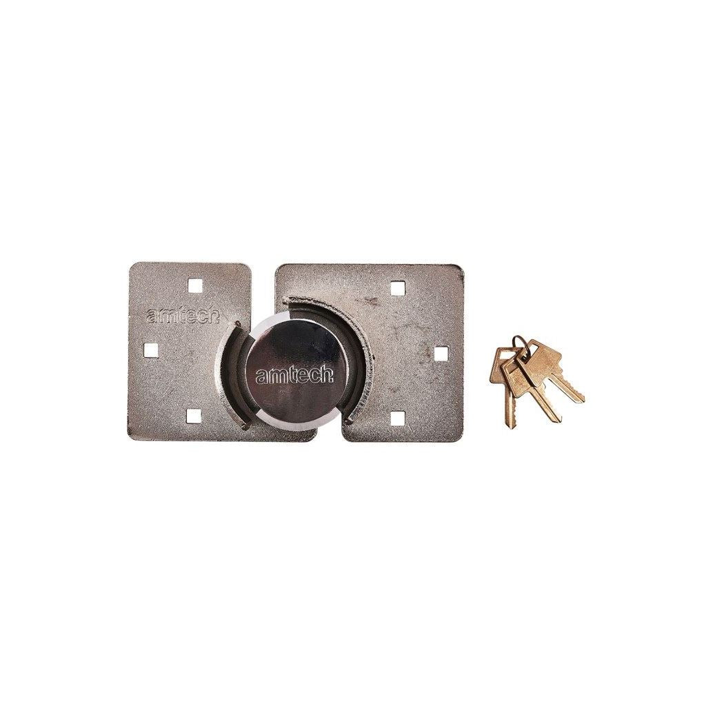 73mm Heavy Duty Shackless Padlock & Hasp Set Gate Shed Van Security Round Lock - T1640