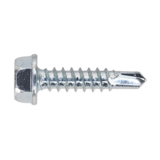 Sealey Self Drilling Screw 4.2 x 19mm Hex Head Zinc Pack of 100 SDHX4219