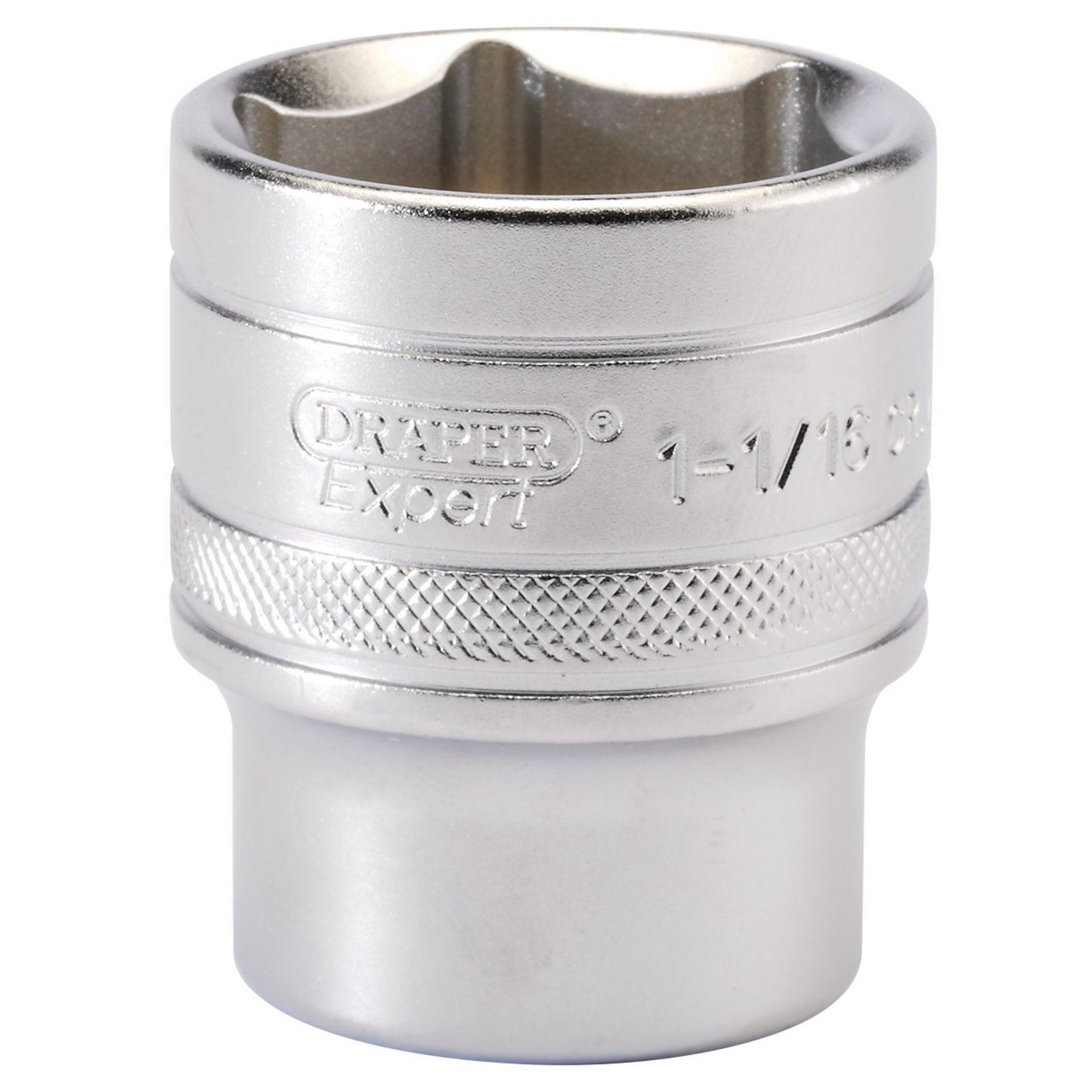 Draper Expert Quality Chrome 1/2" Square Drive 6 Point Imperial Socket - 1.1/16" - 16635