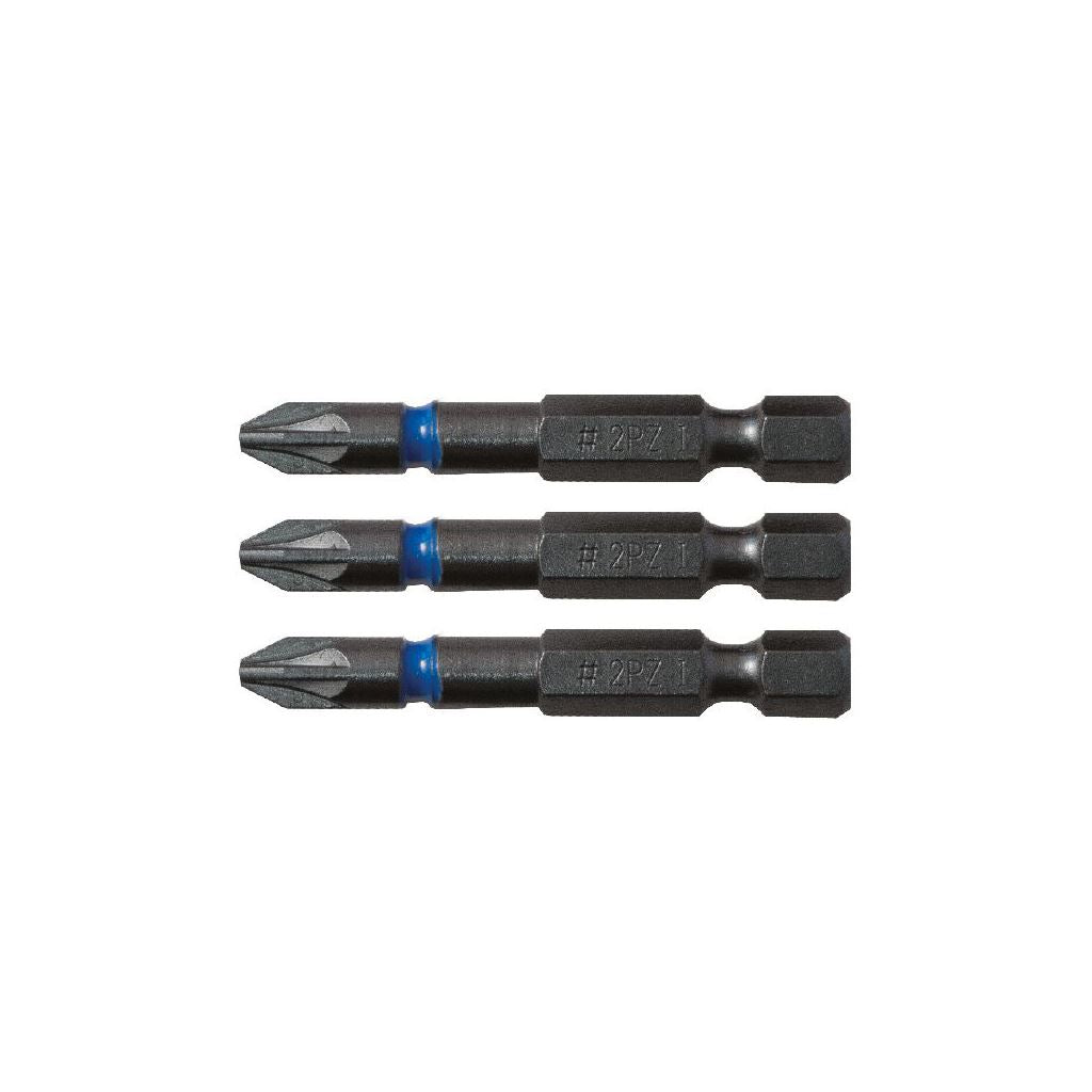 CK Tools Blue Steel Impact Screwdriver Bit 50mm PZ1 Card of 3 T4560 PZ1LD